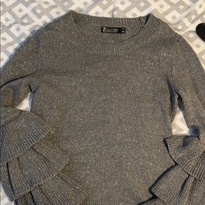 Gray with silver sweater
